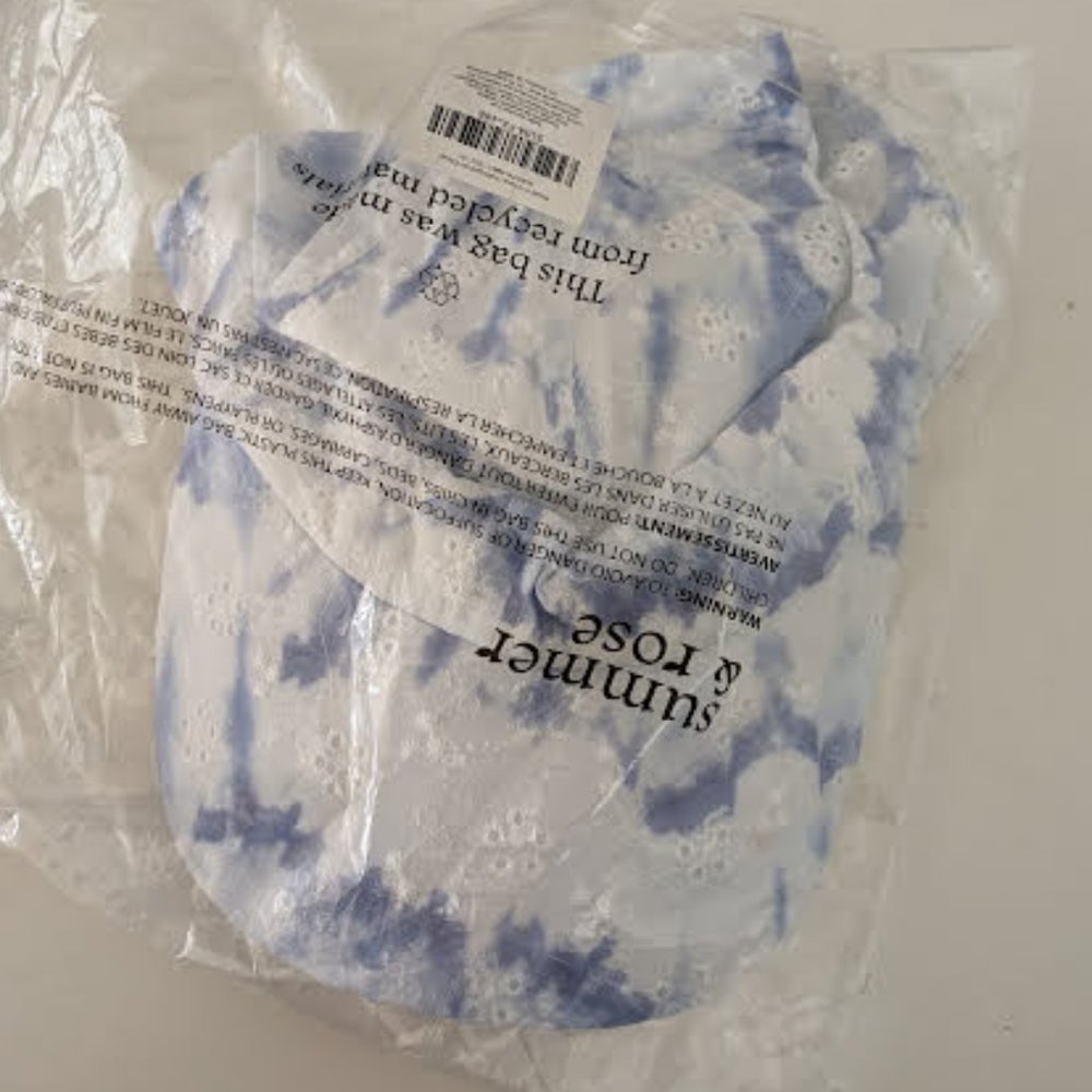 NWT Summer and Rose Blue and White Tie Dye Baseball Cap